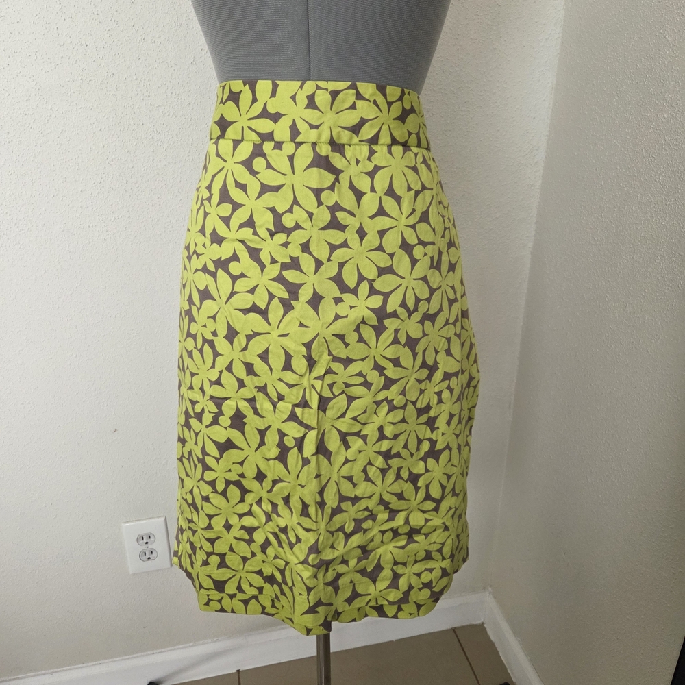 Lane Bryant Floral Pencil Skirt - Lime and Brown. Size 22